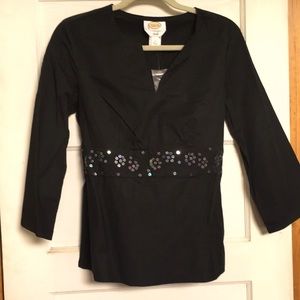 NWT Talbots cotton sequin blouse